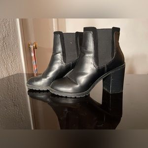 WMNS Bershka Black Heeled Ankle Boots